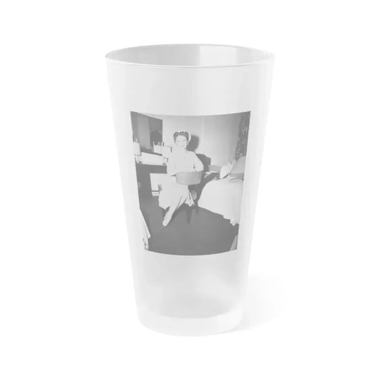 Joan Taylor #08 (Vintage Female Icon) Frosted Pint Glass 16oz 16oz Frosted - Go Mug Yourself