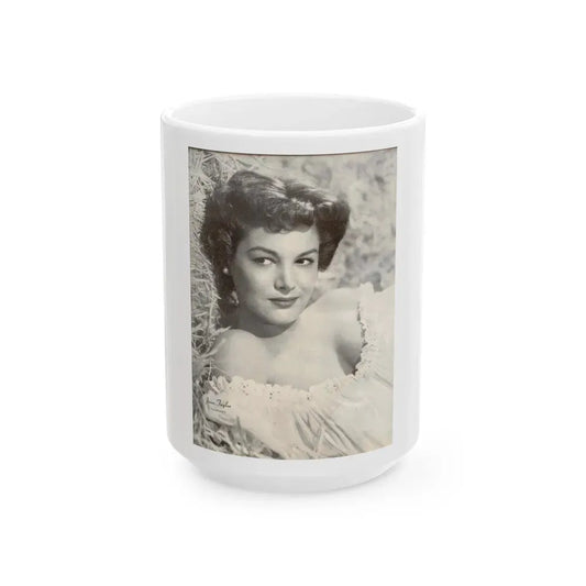 Joan Taylor #18 (Vintage Female Icon) White Coffee Mug 15oz - Go Mug Yourself