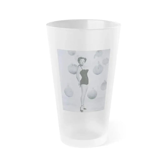 Joan Taylor #28 (Vintage Female Icon) Frosted Pint Glass 16oz 16oz Frosted - Go Mug Yourself
