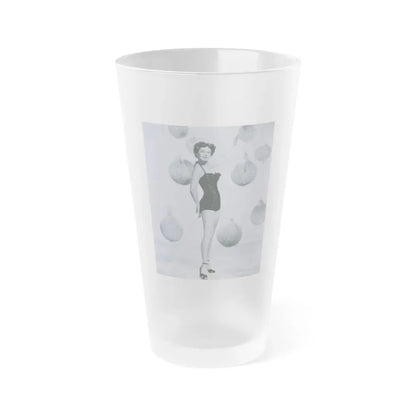 Joan Taylor #28 (Vintage Female Icon) Frosted Pint Glass 16oz 16oz Frosted - Go Mug Yourself