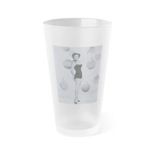 Joan Taylor #28 (Vintage Female Icon) Frosted Pint Glass 16oz 16oz Frosted - Go Mug Yourself