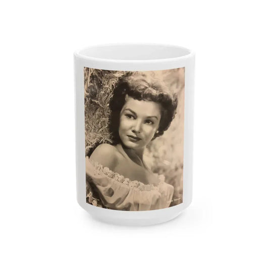 Joan Taylor #29 (Vintage Female Icon) White Coffee Mug 15oz - Go Mug Yourself