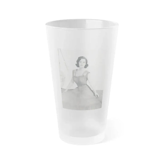 Joan Taylor #32 (Vintage Female Icon) Frosted Pint Glass 16oz 16oz Frosted - Go Mug Yourself