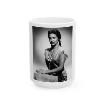 Joan Taylor #37 (Vintage Female Icon) White Coffee Mug 15oz - Go Mug Yourself