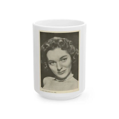 Joan Weldon #23 (Vintage Female Icon) White Coffee Mug 15oz - Go Mug Yourself