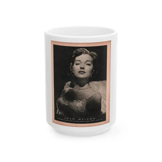 Joan Weldon #27 - 50's B&W 8.5x10.5 Era Mag. Glamour Photo (Vintage Female Icon) White Coffee Mug 15oz - Go Mug Yourself