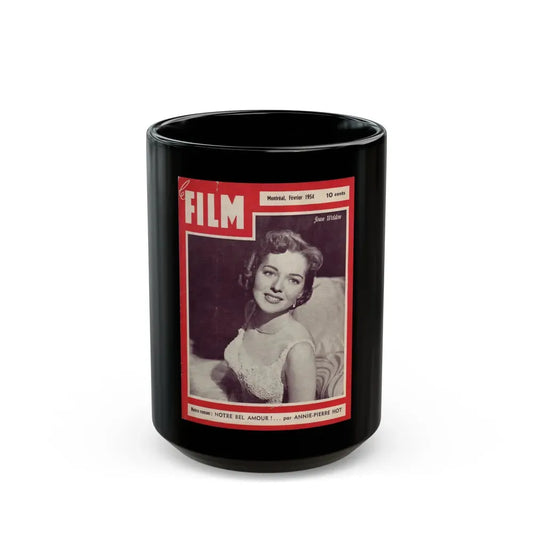 Joan Weldon #29 (Vintage Female Icon) Black Coffee Mug 15oz - Go Mug Yourself