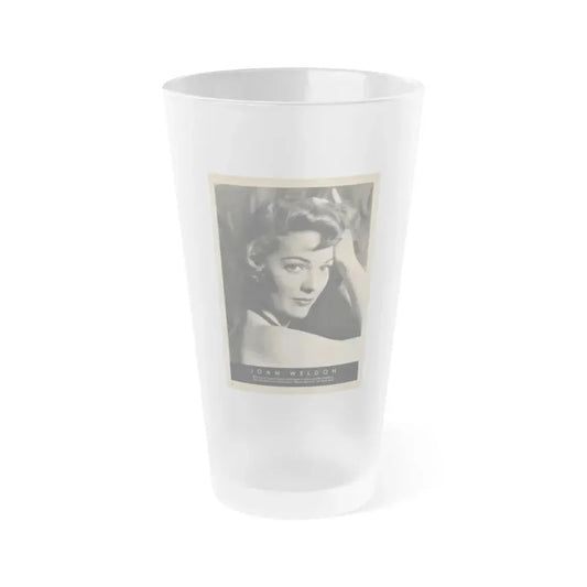 Joan Weldon #32 - 1 Vintage Film Star Magazine Page with, Large B&W Glamour Portriat of Joan from 1954 (Vintage Female Icon) Frosted Pint Glass 16oz 16oz Frosted - Go Mug Yourself