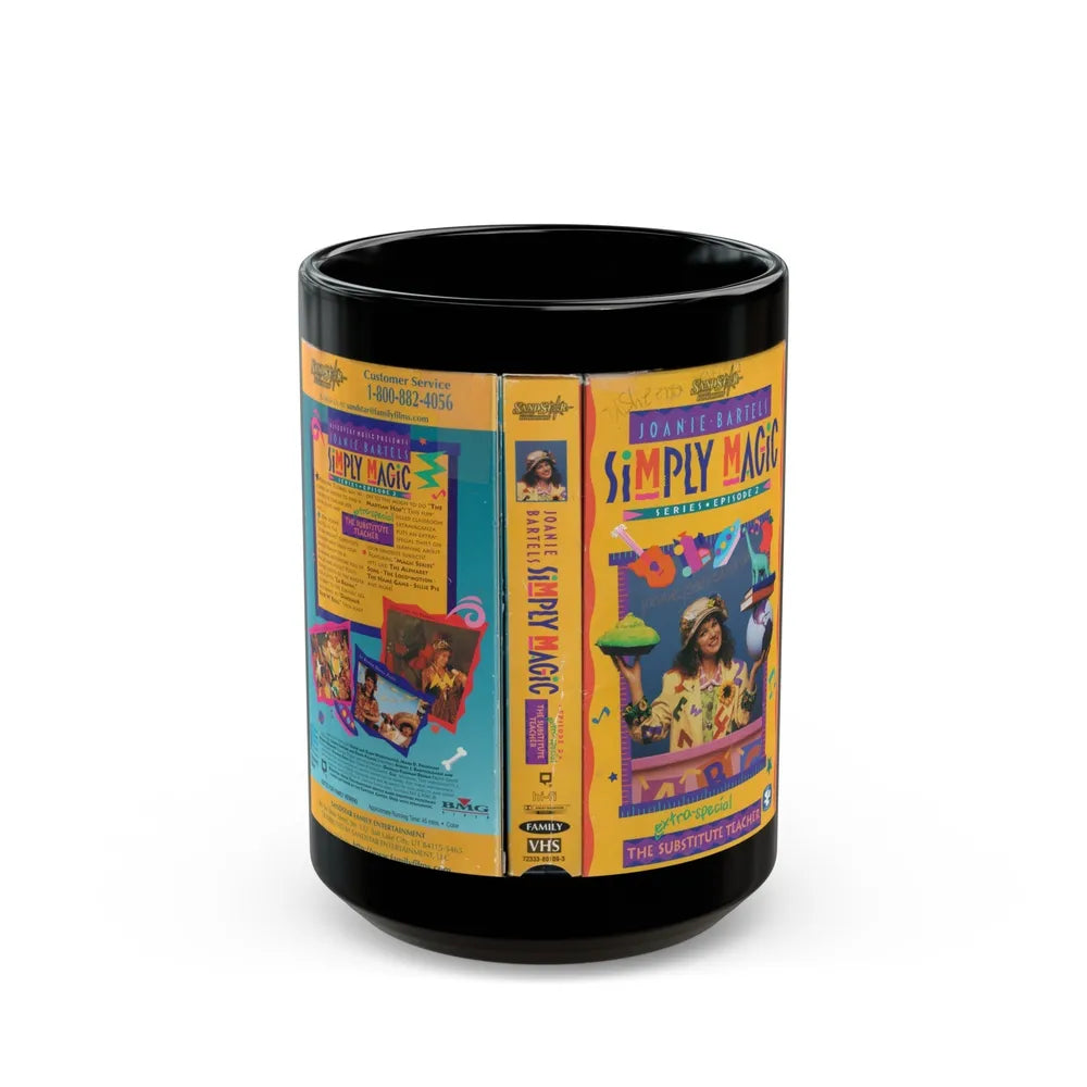 JOANIE BARTELS SIMPLY MAGIC THE SUBSTITUTE TEACHER (VHS COVER) - Black Coffee Mug-15oz-Go Mug Yourself