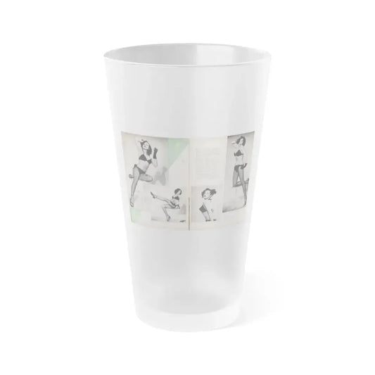 Joanne Arnold #102 - Pages 3 & 4 of 6 with, 4 B&W Photos & Article from Modern Man Mag. Feb. '52 (Vintage Female Icon) Frosted Pint Glass 16oz 16oz Frosted - Go Mug Yourself