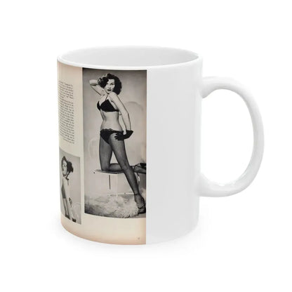 Joanne Arnold #102 - Pages 3 & 4 of 6 with, 4 B&W Photos & Article from Modern Man Mag. Feb. '52 (Vintage Female Icon) White Coffee Mug - Go Mug Yourself