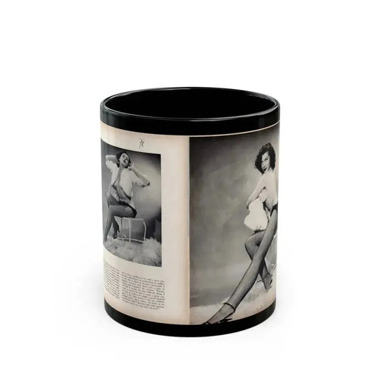 Joanne Arnold #103 - Pages 3 & 4 of 6 with, 4 B&W Photos & Article from Modern Man Mag. Feb. '52 (Vintage Female Icon) Black Coffee Mug 11oz - Go Mug Yourself