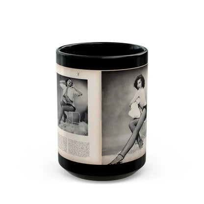 Joanne Arnold #103 - Pages 3 & 4 of 6 with, 4 B&W Photos & Article from Modern Man Mag. Feb. '52 (Vintage Female Icon) Black Coffee Mug 15oz - Go Mug Yourself