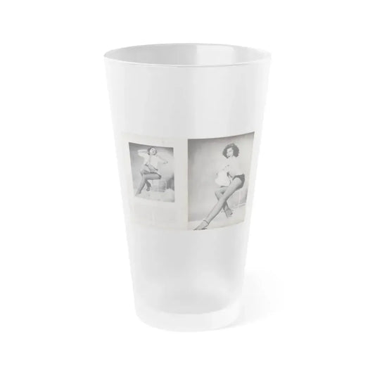 Joanne Arnold #103 - Pages 3 & 4 of 6 with, 4 B&W Photos & Article from Modern Man Mag. Feb. '52 (Vintage Female Icon) Frosted Pint Glass 16oz 16oz Frosted - Go Mug Yourself