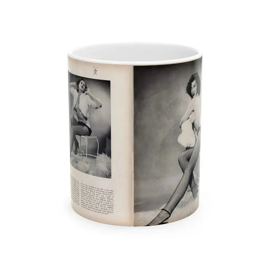 Joanne Arnold #103 - Pages 3 & 4 of 6 with, 4 B&W Photos & Article from Modern Man Mag. Feb. '52 (Vintage Female Icon) White Coffee Mug 11oz - Go Mug Yourself