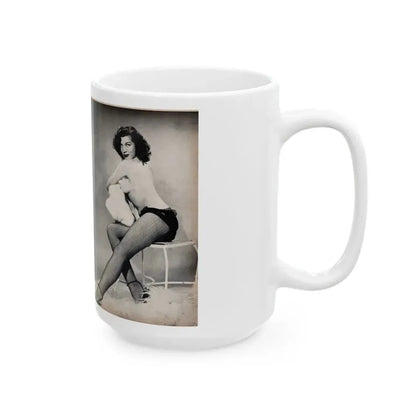 Joanne Arnold #103 - Pages 3 & 4 of 6 with, 4 B&W Photos & Article from Modern Man Mag. Feb. '52 (Vintage Female Icon) White Coffee Mug - Go Mug Yourself