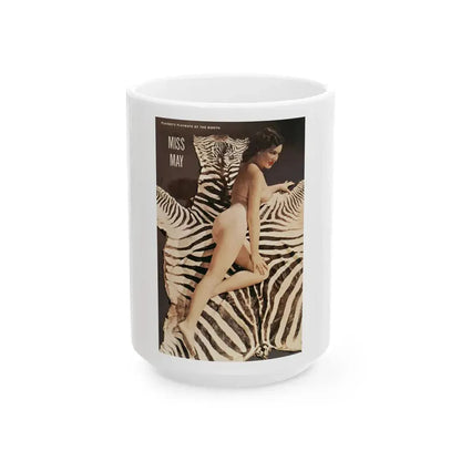 Joanne Arnold #105 - Playboy's Playmate Of The Month Miss May '54 (Vintage Female Icon) White Coffee Mug 15oz - Go Mug Yourself