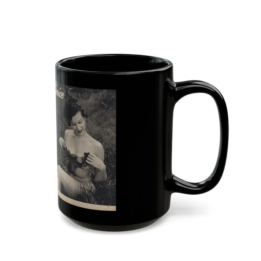 Joanne Arnold #107 - Pages 1 & 2 of 4 with 3 B&W Photos, Caption & Article from Famous Models Mag. Sept.-Oct. '51 (Vintage Female Icon) Black Coffee Mug - Go Mug Yourself