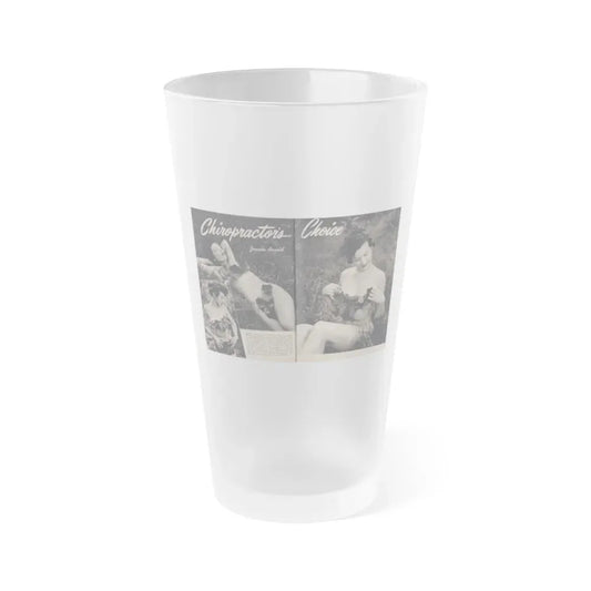 Joanne Arnold #107 - Pages 1 & 2 of 4 with 3 B&W Photos, Caption & Article from Famous Models Mag. Sept.-Oct. '51 (Vintage Female Icon) Frosted Pint Glass 16oz 16oz Frosted - Go Mug Yourself