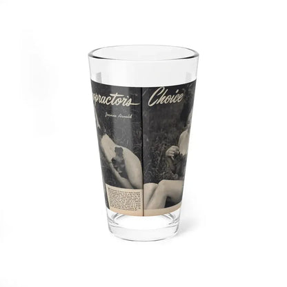 Joanne Arnold #107 - Pages 1 & 2 of 4 with 3 B&W Photos, Caption & Article from Famous Models Mag. Sept.-Oct. '51 (Vintage Female Icon) Pint Glass 16oz 16oz - Go Mug Yourself