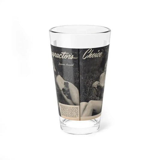Joanne Arnold #107 - Pages 1 & 2 of 4 with 3 B&W Photos, Caption & Article from Famous Models Mag. Sept.-Oct. '51 (Vintage Female Icon) Pint Glass 16oz 16oz - Go Mug Yourself