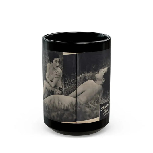 Joanne Arnold #108 - Pages 3 & 4 of 4 with 2 B&W Photos & Headline from Famous Models Mag. Sept.-Oct. '51 (Vintage Female Icon) Black Coffee Mug 15oz - Go Mug Yourself