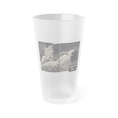 Joanne Arnold #108 - Pages 3 & 4 of 4 with 2 B&W Photos & Headline from Famous Models Mag. Sept.-Oct. '51 (Vintage Female Icon) Frosted Pint Glass 16oz 16oz Frosted - Go Mug Yourself
