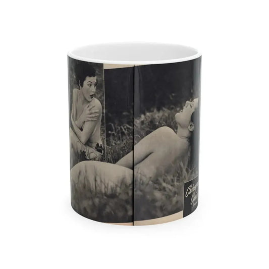 Joanne Arnold #108 - Pages 3 & 4 of 4 with 2 B&W Photos & Headline from Famous Models Mag. Sept.-Oct. '51 (Vintage Female Icon) White Coffee Mug 11oz - Go Mug Yourself