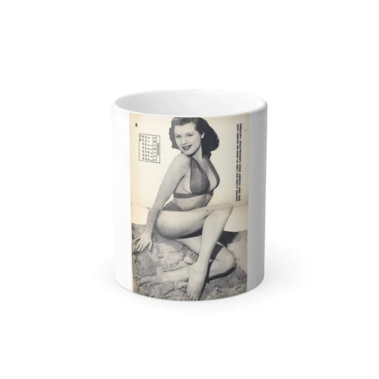 Joanne Arnold #109 - 1 B&W Centerfold of ''Jo Ann'' from HE Pocket Mag. Feb. '55 (Vintage Female Icon) Color Changing Coffee Mug 11oz - Go Mug Yourself