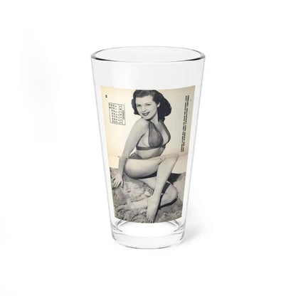 Joanne Arnold #109 - 1 B&W Centerfold of ''Jo Ann'' from HE Pocket Mag. Feb. '55 (Vintage Female Icon) Pint Glass 16oz 16oz - Go Mug Yourself