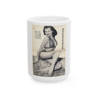 Joanne Arnold #109 - 1 B&W Centerfold of ''Jo Ann'' from HE Pocket Mag. Feb. '55 (Vintage Female Icon) White Coffee Mug 15oz - Go Mug Yourself
