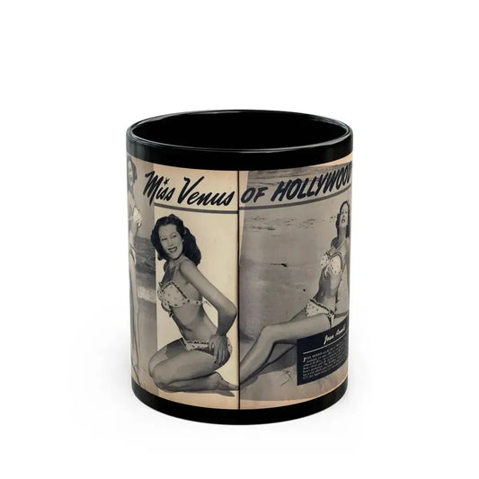 Joanne Arnold #110 - Pages 26 & 27 Pages 1 & 2 of 4 Featuring, ''Jo Ann'' with, 2 Large B&W Photos & Brief Paragraph (Vintage Female Icon) Black Coffee Mug 11oz - Go Mug Yourself