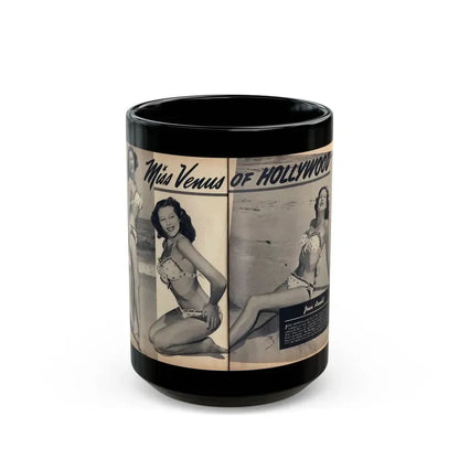 Joanne Arnold #110 - Pages 26 & 27 Pages 1 & 2 of 4 Featuring, ''Jo Ann'' with, 2 Large B&W Photos & Brief Paragraph (Vintage Female Icon) Black Coffee Mug 15oz - Go Mug Yourself