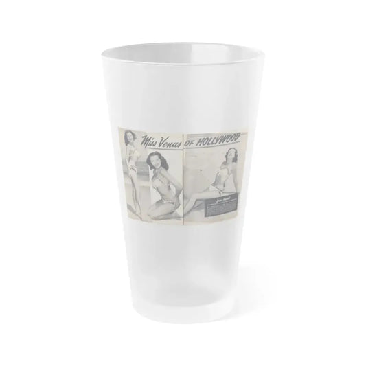 Joanne Arnold #110 - Pages 26 & 27 Pages 1 & 2 of 4 Featuring, ''Jo Ann'' with, 2 Large B&W Photos & Brief Paragraph (Vintage Female Icon) Frosted Pint Glass 16oz 16oz Frosted - Go Mug Yourself