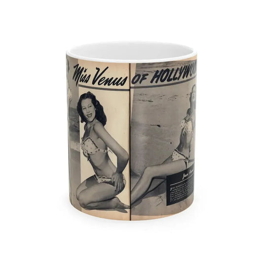 Joanne Arnold #110 - Pages 26 & 27 Pages 1 & 2 of 4 Featuring, ''Jo Ann'' with, 2 Large B&W Photos & Brief Paragraph (Vintage Female Icon) White Coffee Mug 11oz - Go Mug Yourself