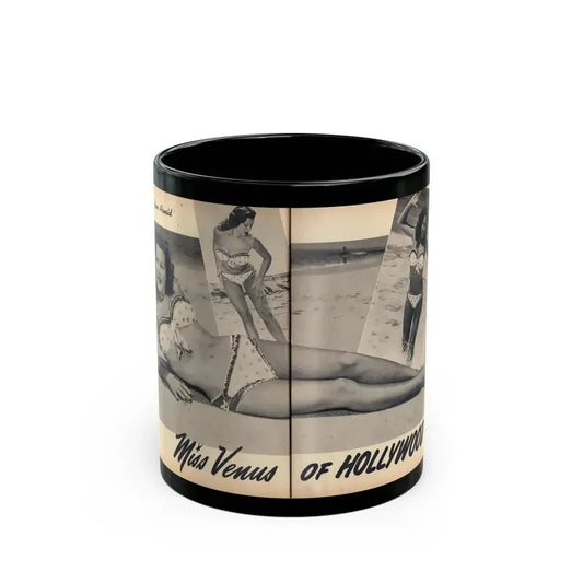 Joanne Arnold #111 - Pages 28 & 29 Pages 3 & 4 of 4 Featuring, ''Jo Ann'' with, 1 Large B&W Photo, 2 Small Ones & Brief Paragraph (Vintage Female Icon) Black Coffee Mug 11oz - Go Mug Yourself