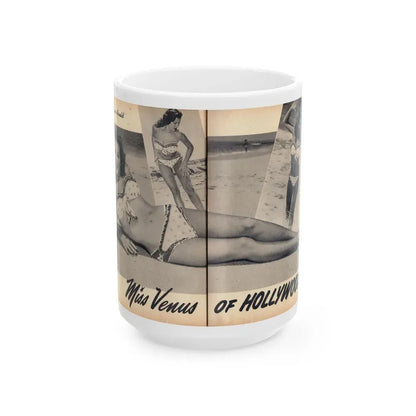 Joanne Arnold #111 - Pages 28 & 29 Pages 3 & 4 of 4 Featuring, ''Jo Ann'' with, 1 Large B&W Photo, 2 Small Ones & Brief Paragraph (Vintage Female Icon) White Coffee Mug 15oz - Go Mug Yourself