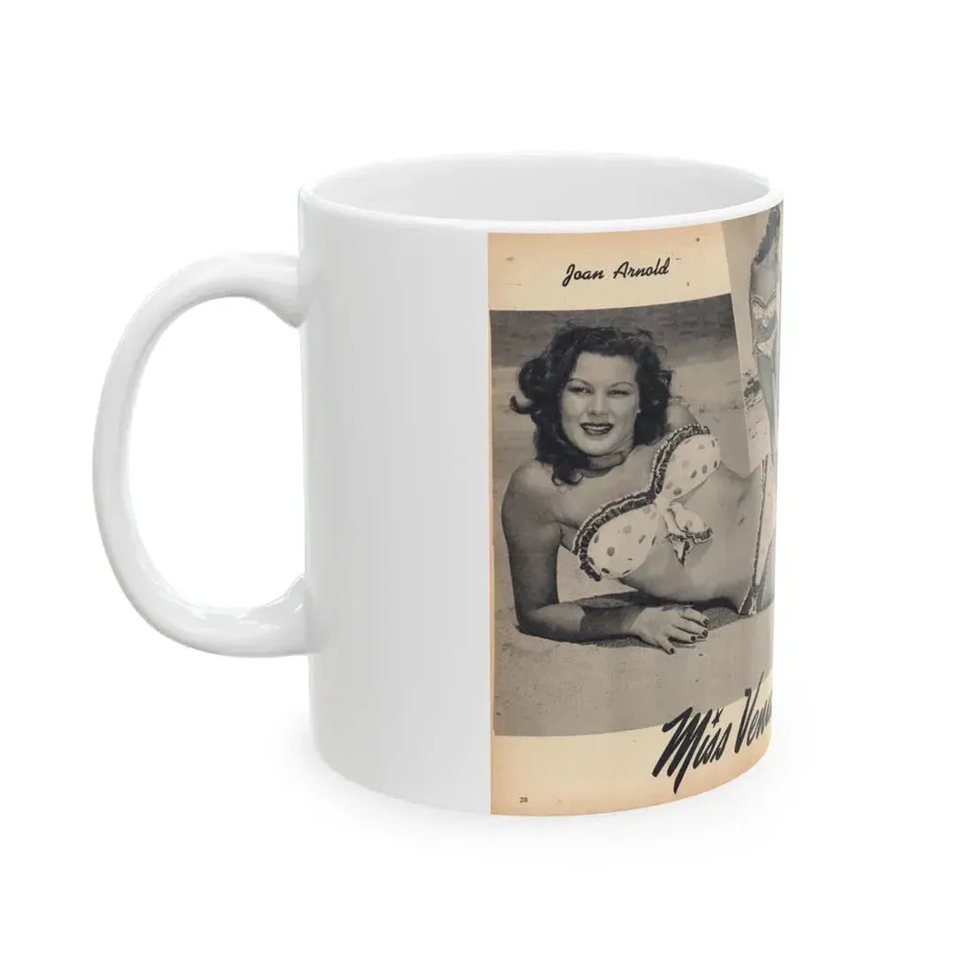 Joanne Arnold #111 - Pages 28 & 29 Pages 3 & 4 of 4 Featuring, ''Jo Ann'' with, 1 Large B&W Photo, 2 Small Ones & Brief Paragraph (Vintage Female Icon) White Coffee Mug - Go Mug Yourself