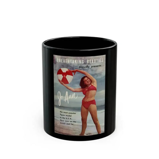 Joanne Arnold #112 - Joanne on Cover in Color all her insdie from BREATHTAKNG BEAUTIES Proudly Presents...Jo Ann (Vintage Female Icon) Black Coffee Mug 11oz - Go Mug Yourself