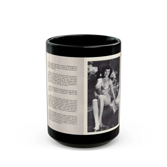 Joanne Arnold #113 - Pages 2 & 3 Intro & 1 Full Body Nude B&W Pic Fishing from BREATHTAKNG BEAUTIES Proudly Presents...Jo Ann (Vintage Female Icon) Black Coffee Mug 15oz - Go Mug Yourself