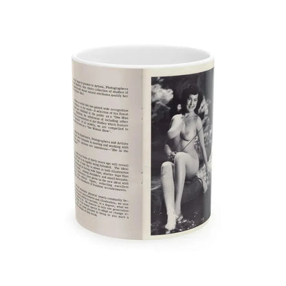 Joanne Arnold #113 - Pages 2 & 3 Intro & 1 Full Body Nude B&W Pic Fishing from BREATHTAKNG BEAUTIES Proudly Presents...Jo Ann (Vintage Female Icon) White Coffee Mug 11oz - Go Mug Yourself