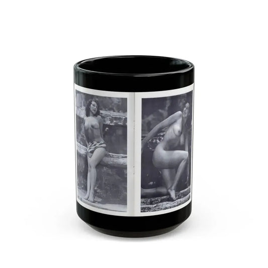 Joanne Arnold #114 - Pages 4 & 5 with, 2 B&W Full Body Nude Pics from BREATHTAKNG BEAUTIES Proudly Presents...Jo Ann (Vintage Female Icon) Black Coffee Mug 15oz - Go Mug Yourself