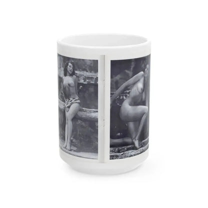 Joanne Arnold #114 - Pages 4 & 5 with, 2 B&W Full Body Nude Pics from BREATHTAKNG BEAUTIES Proudly Presents...Jo Ann (Vintage Female Icon) White Coffee Mug 15oz - Go Mug Yourself
