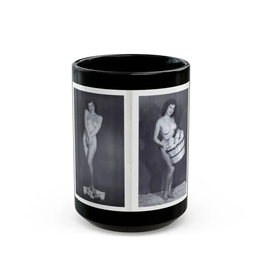 Joanne Arnold #115 - Pages 6 & 7 with, 2 Full Body B&W Nude Pics from BREATHTAKNG BEAUTIES Proudly Presents...Jo Ann (Vintage Female Icon) Black Coffee Mug 15oz - Go Mug Yourself