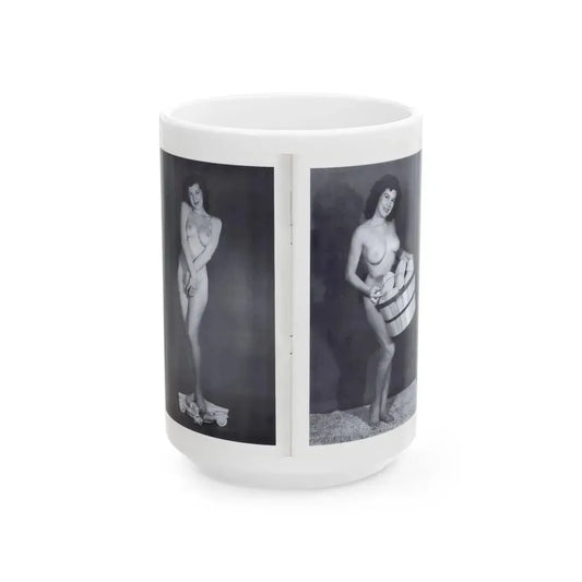 Joanne Arnold #115 - Pages 6 & 7 with, 2 Full Body B&W Nude Pics from BREATHTAKNG BEAUTIES Proudly Presents...Jo Ann (Vintage Female Icon) White Coffee Mug 15oz - Go Mug Yourself