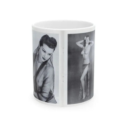Joanne Arnold #116 - Pages 8 & 9 with, 2 B&W Semi Nude Pics Left 1 Waist to Head from BREATHTAKNG BEAUTIES Proudly Presents...Jo Ann (Vintage Female Icon) White Coffee Mug 11oz - Go Mug Yourself