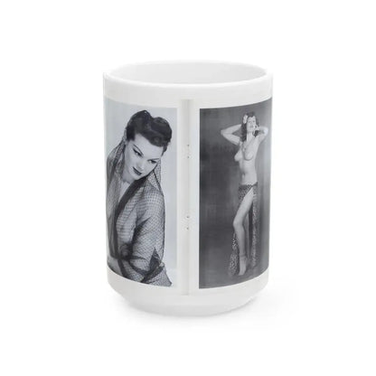 Joanne Arnold #116 - Pages 8 & 9 with, 2 B&W Semi Nude Pics Left 1 Waist to Head from BREATHTAKNG BEAUTIES Proudly Presents...Jo Ann (Vintage Female Icon) White Coffee Mug 15oz - Go Mug Yourself