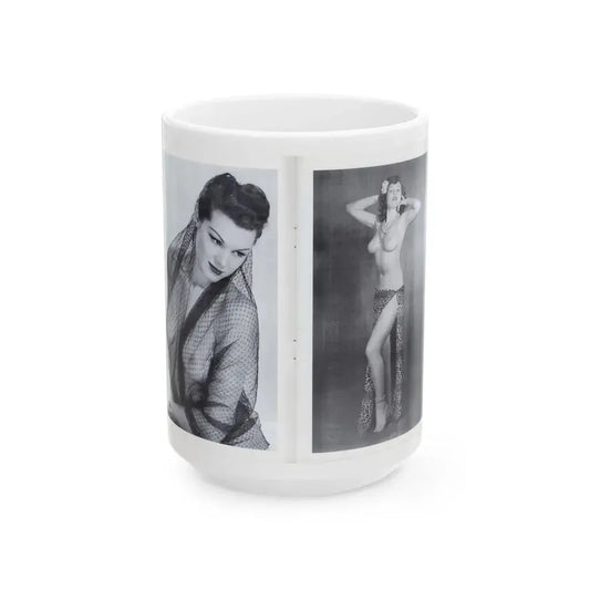 Joanne Arnold #116 - Pages 8 & 9 with, 2 B&W Semi Nude Pics Left 1 Waist to Head from BREATHTAKNG BEAUTIES Proudly Presents...Jo Ann (Vintage Female Icon) White Coffee Mug 15oz - Go Mug Yourself