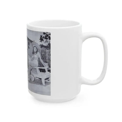 Joanne Arnold #117 - Pages 10 & 11 with, 2 Full Body B&W Semi Nude Pics from BREATHTAKNG BEAUTIES Proudly Presents...Jo Ann (Vintage Female Icon) White Coffee Mug - Go Mug Yourself
