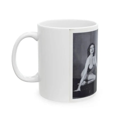 Joanne Arnold #117 - Pages 10 & 11 with, 2 Full Body B&W Semi Nude Pics from BREATHTAKNG BEAUTIES Proudly Presents...Jo Ann (Vintage Female Icon) White Coffee Mug - Go Mug Yourself